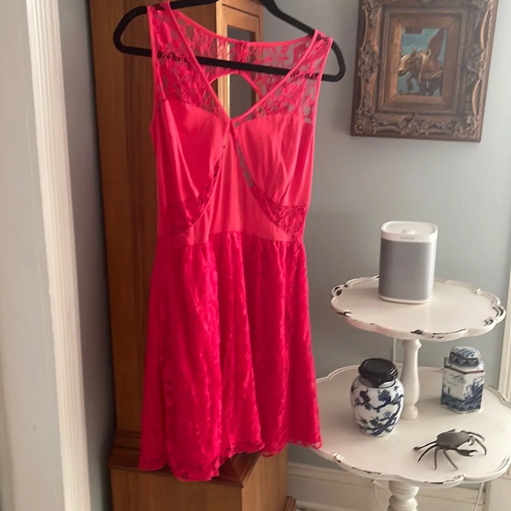 Cute Red Lace Dress Size Small - Picture 1 of 5